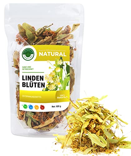 Natural Welt Lindenblüten Tee 100 g. I lose getrocknet Lindenblütentee I 100% natürlich Kräutertee I Premium Qualität I aus der Türkei von PREMIUM QUALITÄT NATURAL WELT