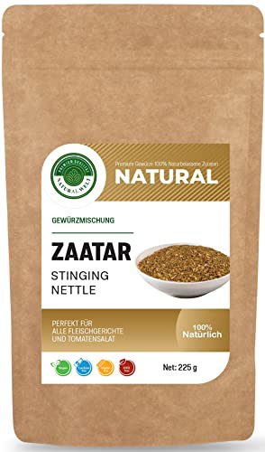 Natural Welt Zaatar gewürz Za'atar Gewürzmischung 225 g I Traditionelle libanesische Gewürze I Salzfrei Zaatar-Gewürz I 100% Rein und natürlich Zaatar von PREMIUM QUALITÄT NATURAL WELT