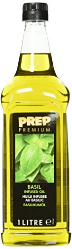 PREP PREMIUM Basilikumöl 1 x 1000 ml PET - Infused Oil natürliches Basilikumaroma für Fisch, Geflügel, Gemüsegerichte oder Salatdressings, Olivenöl mit Basilikum von PREP PREMIUM