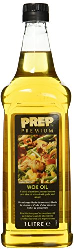 PREP PREMIUM Woköl 1 x 1000 ml PET Wok Öl Für die asiatische Küche Sonnenblumenöl geröstetem Sesam öl, verfeinert mit Knoblauch- & Ingweraromen für Wok Gerichte von PREP PREMIUM