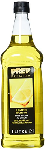 PREP PREMIUM Zitronenöl 1 x 1000 ml PET - Infused Oil natürliches Zitronenaroma für Fisch, Geflügel, Gemüsegerichte oder Salatdressings, Olivenöl mit Zitrone von PREP PREMIUM