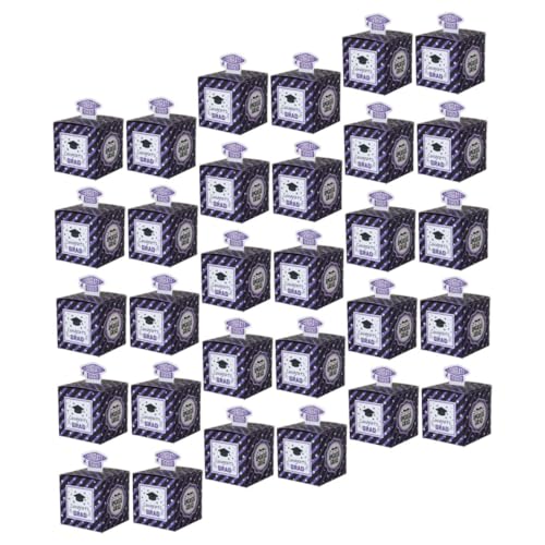 PRETYZOOM 50 Stück Schachteln Pralinenschachtel Zum Abschluss Partygeschenkbox Geschenkverpackungsbox Tafelaufsätze Für Abschlusstische Süßigkeiten Fall Keksdose Violett Süssigkeit Papier von PRETYZOOM