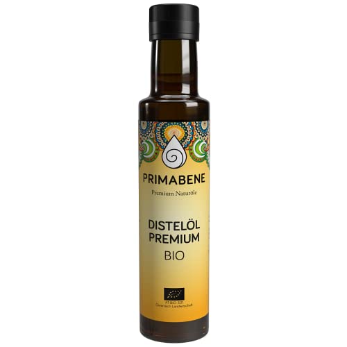 Primabene, Distelöl Bio - PREMIUM 100% Made in Austria - reich an essentiellen Fettsäuren - leicht nussiger Geschmack - ideal für die Küche - (1 x 250 ml) von PRIMABENE