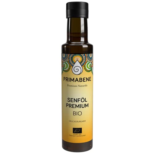 Primabene, Senföl Bio - PREMIUM - 100% Made in Austria - beliebtes Speiseöl in der indischen Küche - würzig und pikant - (1 x 250 ml) von PRIMABENE