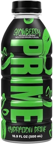 Prime Hydration Sportgetränk von Logan Paul & KSI Glowberry, 500 ml Flasche von PRIME HYDRATION