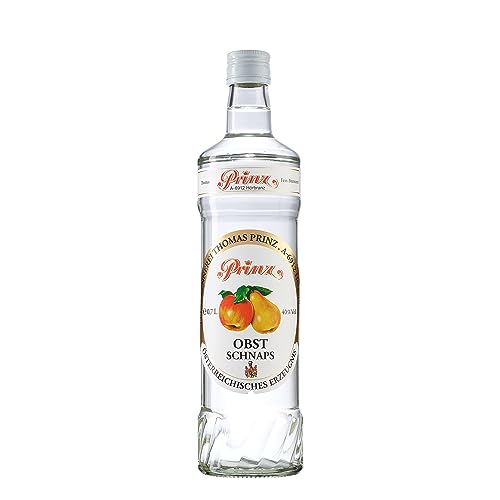 Prinz - Obst Schnaps | Traditionelle Schnapsspezialität aus Äpfeln und Birnen | Angenehm fruchtig | Mehrjährig im Steingut gereift, 40% vol, 0.7 l von Prinz