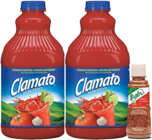 Clamato - Tomatensaftflaschen Motzpackung 2 x 945 ml + Tajin klassisches mexikanisches Gewürz - Pack Promoo von PROMOO