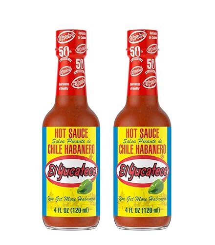 El Yucateco - Rote scharfe Sauce Hergestellt aus Habanero Chili 120 ml x 2 uds - Pack Promoo von PROMOO