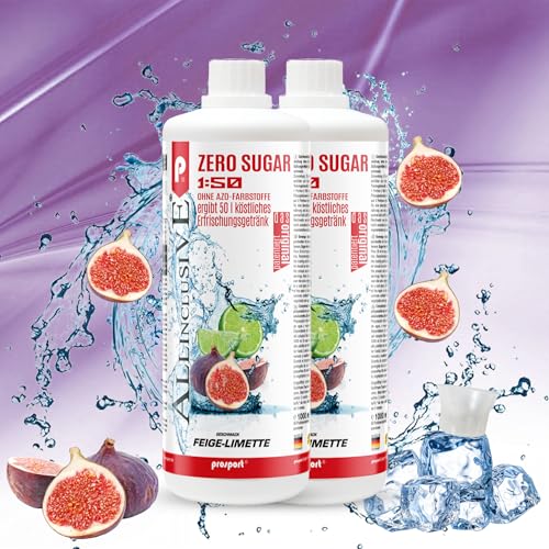Prosport Allinclusive® Feige-Limette 2x1000ml – ZERO SUGAR Sirup mit Vitaminen – Premium Getränkekonzentrat 1:50 – Ohne Zucker, Aspartam & Azofarbstoffe – Perfekt für Wassersprudler von PROSPORT
