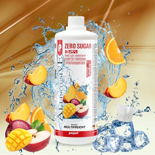 Prosport Allinclusive® Multifrucht 3x1000ml – ZERO SUGAR Sirup mit Vitaminen – Premium Getränkekonzentrat 1:50 – Ohne Zucker, Aspartam & Azofarbstoffe – Perfekt für Wassersprudler von PROSPORT