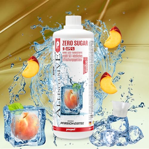 Prosport Allinclusive® Pfirsich-Eistee 3x1000ml – ZERO SUGAR Sirup mit Vitaminen – Premium Getränkekonzentrat 1:50 – Ohne Zucker, Aspartam & Azofarbstoffe – Perfekt für Wassersprudler von PROSPORT