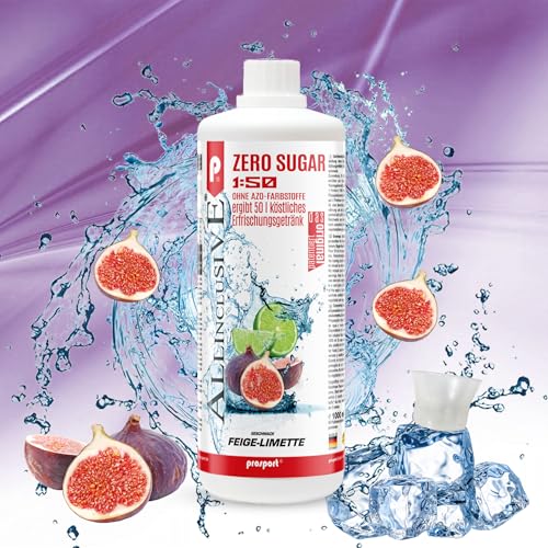 Prosport Allinclusive® Feige-Limette 1000ml – ZERO SUGAR Sirup mit Vitaminen – Premium Getränkekonzentrat 1:50 – Ohne Zucker, Aspartam & Azofarbstoffe – Perfekt für Wassersprudler von PROSPORT