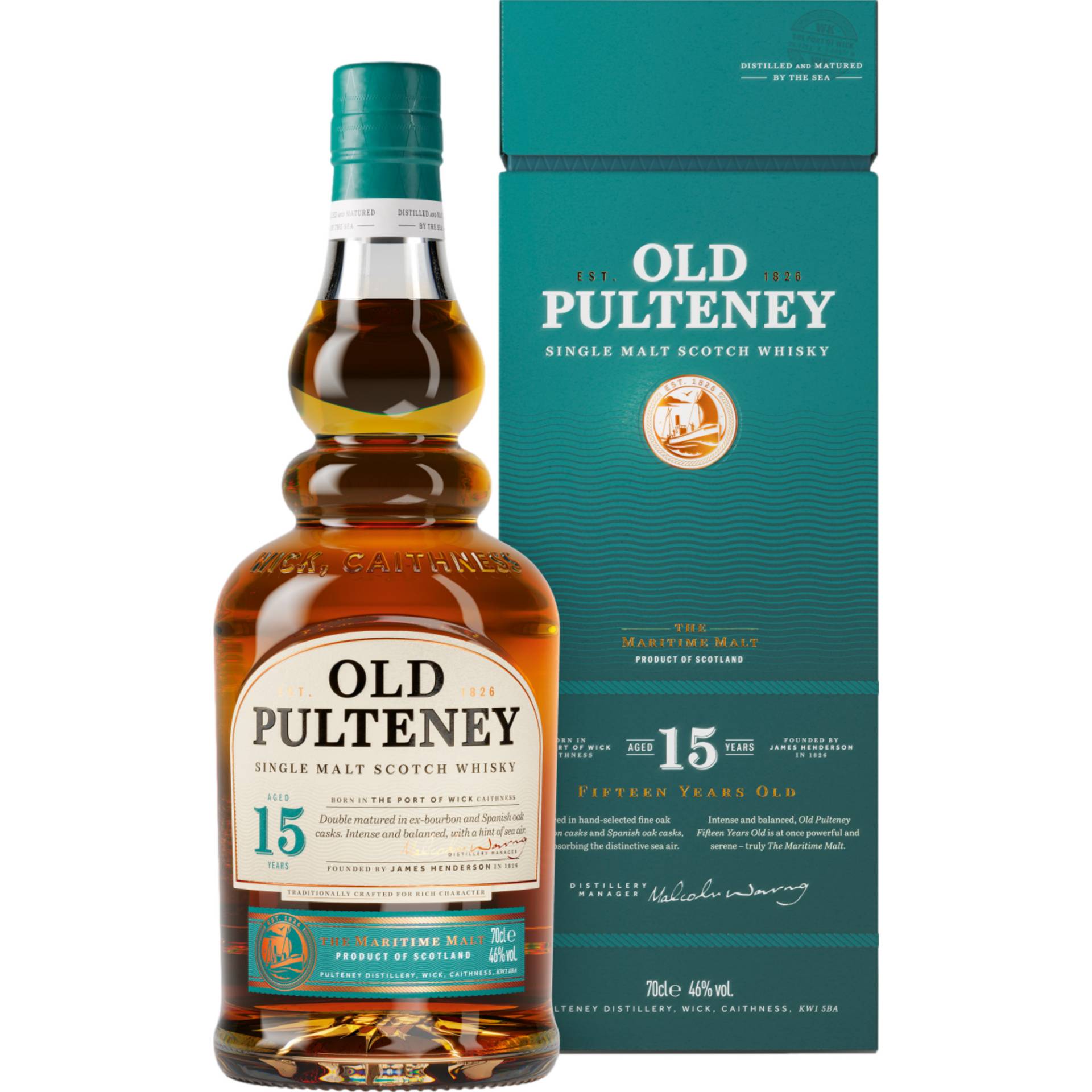 Old Pulteney 15 Years Old Single Malt, Scotch Whisky, 0,7 L, 46% Vol., Schottland, Spirituosen Old Pulteney 15 Years Old Single Malt, Scotch Whisky, 0,7 L, 46% Vol., Schottland, Spirituosen von PULTENEY DISTILLERY, HUDDART STREET WICK CAITHNESS KW1 5BA Großbritannien