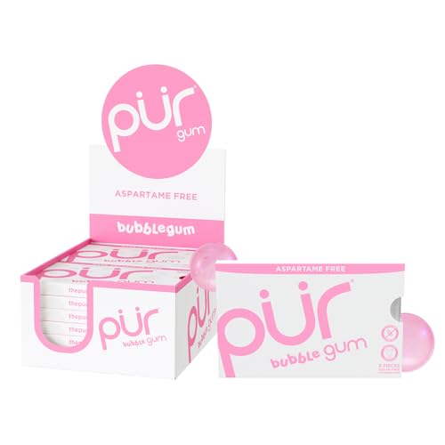 The PUR Company | Zuckerfreies + aspartamfreies Kaugummi | 100% Xylitol | Kaugummi | Vegan+GVO | 9 Stück pro Packung (12 Stück, 108 Stück)... von PUR Gum