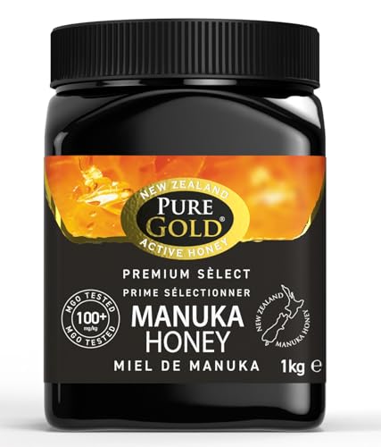 Pure Gold Manuka Honig 100+ MGO zertifiziert, Premium Neuseeland Manuka Honey 1kg von PURE GOLD