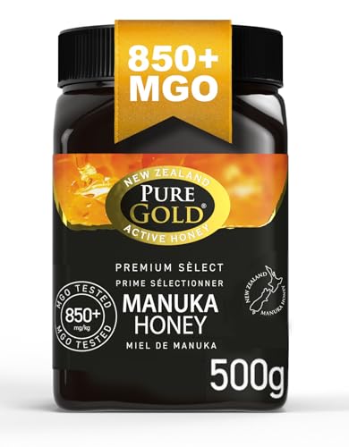 Pure Gold Manuka Honig 850+ MGO zertifiziert, Premium Neuseeland Manuka Honey 500g von PURE GOLD