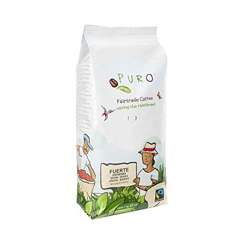 PURO FUERTE fairtrade Espresso Kaffee - 1 KG ganze Bohne von PURO