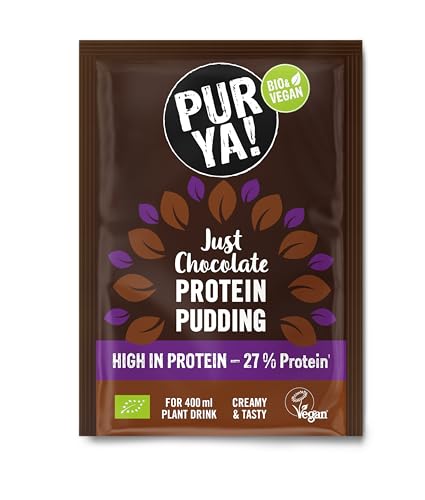 PURYA! Protein Pudding - Just Chocolate Sachet 46g (3er Pack) | vegan | pflanzliches Protein von Purya