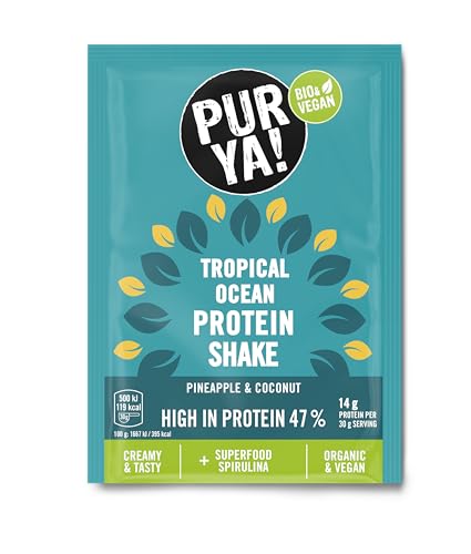 PURYA! Protein Shake - Tropical Ocean +Spirulina Sachet 30g (18er Pack) | vegan von PURYA!