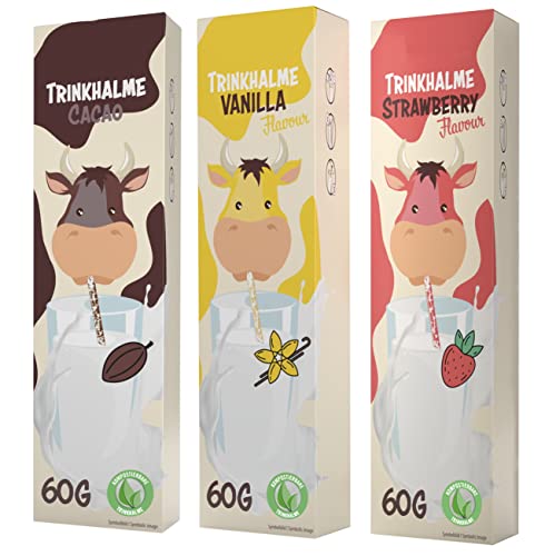 Magische Milch-Trinkhalme mit Geschmack, 3er-Pack – 1 x Schokolade 60 g, 1 x Vanille 60 g, 1 x Erdbeere 60 g Magische Milch-Trinkhalme mit Geschmack, 3er-Pack – 1 x Schokolade 60 g, 1 x Vanille 60 g, 1 x Erdbeere 60 g von PVL Trade