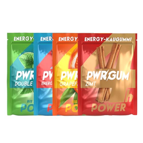 PWRGUM Energy-Kaugummi 4er Mix I Bis zu 4-Stunden Energie Boost I Zuckerfrei & Zahnpflegend I Ideale Alternative zu Energy-Drinks I Gönn dir natürliche Power mit jedem Kauen! PWRGUM Energy-Kaugummi 4er Mix I Bis zu 4-Stunden Energie Boost I Zuckerfrei & Zahnpflegend I Ideale Alternative zu Energy-Drinks I Gönn dir natürliche Power mit jedem Kauen! von PWRGUM