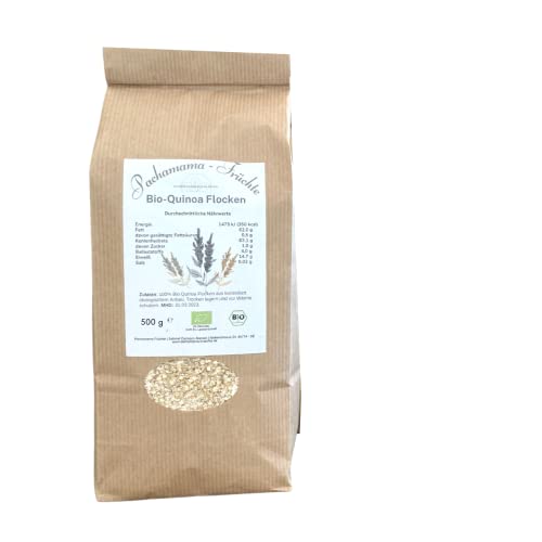 500g BIO Quinoa Flocken | Glutenfrei | Vollkorn | Vegan |Ideal für Porridge, Müsli oder zum Backen (1 X 500g) von Pachamama-Früchte