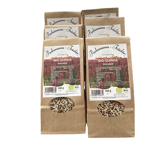 6 X 500g Quinoa tricolor bunt Bio aus Peru | Pachamama-Früchte | Vegan Superfood Glutenfrei von Pachamama-Früchte