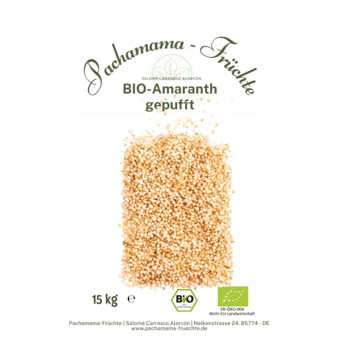 BIO-Amaranth gepufft 15 kg - Vegan - Glutenfrei - Müsli - Ungesüßt von Pachamama-Früchte