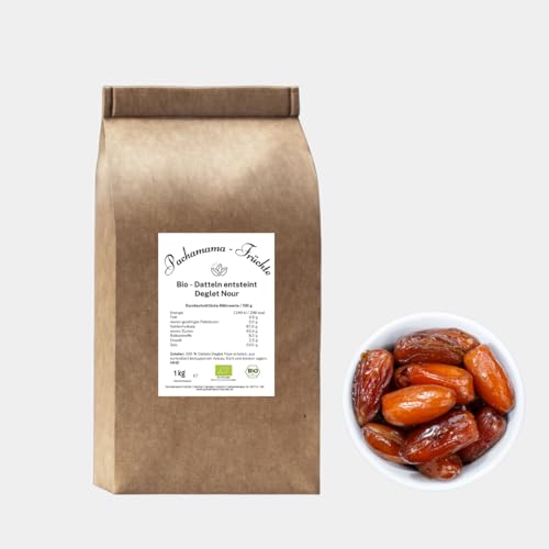 BIO Dattel Deglet Nour entsteint 1 kg | Ungeschwefelt | Vegan | Ohne Zuckerzusatz von Pachamama-Früchte