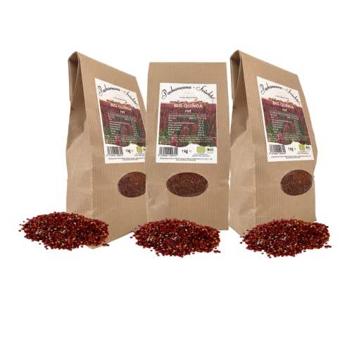 BIO Quinoa rot aus Peru | 3 x 1 kg | Plastikfrei | Vegan, Superfood, Glutenfrei, Low Carb von Pachamama-Früchte