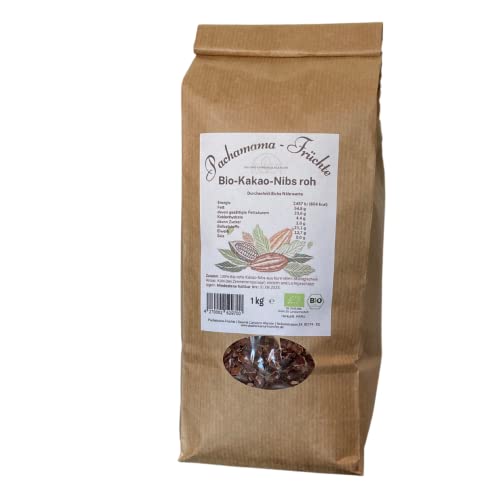 Bio Kakao Nibs aus Peru 1 kg | Vegan | Ohne Zusatsstoffe | Ideal als Porridge Topping, Müsli Topping oder zum Backen | (1) von Pachamama-Früchte