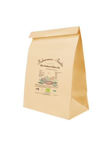 Bio Kakao Nibs aus Peru 5 kg | Vegan | Ohne Zusatsstoffe | Ideal als Porridge Topping, Müsli Topping oder zum Backen | (1 x 5 kg) von Pachamama-Früchte