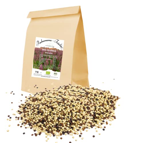 Pachamama-Früchte BIO Quinoa tricolor, bunt aus Peru | 3 kg | Plastikfrei | Vegan, Superfood, Glutenfrei von Pachamama-Früchte