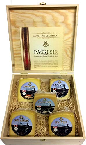 Geschenkbox mit 5 Sorten Pager Hartkäse Set ca. 1400g Geschenkideen (Einweg) von Pager Käse