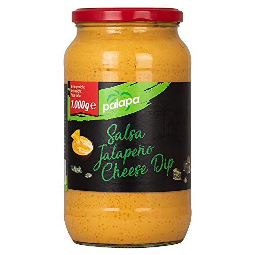 Palapa Jalapenio Cheese Dip | 1000gr | Tex-Mex-Küche | mit Jalapio-Chilis abgeschmeckt | perfekt zu warmen und kalten Speisen| Hervorragender Geschmack von Palapa