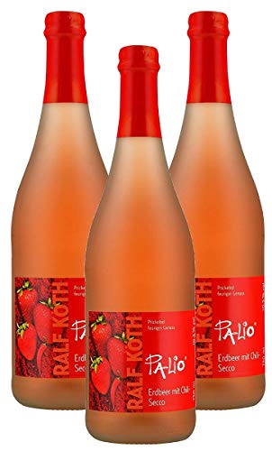 Palio - Erdbeer mit Chili Secco 3x 0,75l - Fruchtiger Erdbeer Perlwein - Prämiert aus Deutschland von Palio