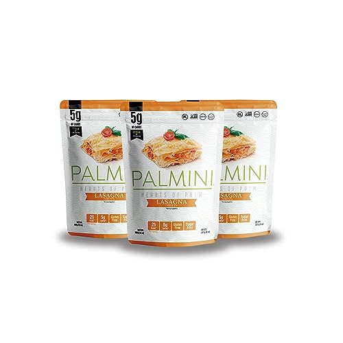 Palmini Lasagne– Spaghetti - Palm Herzen - kalorienarm - Low Carb - Keto - Vegan | GVO-frei - Glutenfrei - Zuckerfrei - 338g | (3er Packung) von PALMINI