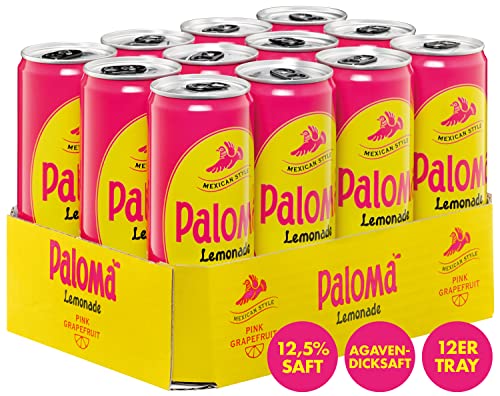 Paloma Pink Grapefruit Lemonade mit Kohlensäure, 12er Pack, EINWEG (12x 330ml) von VANREO