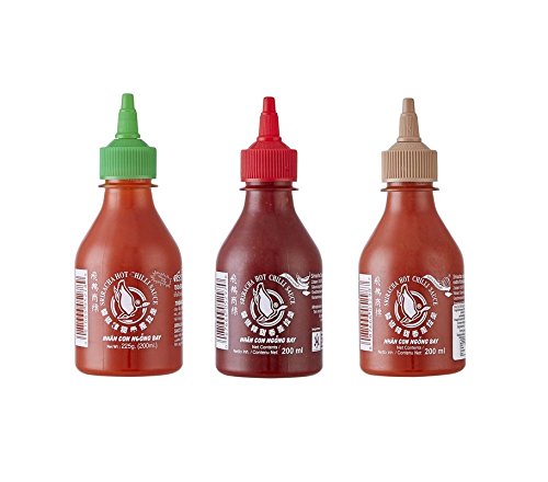 3er Set Sriracha Hot Chili Sauce versch. Sorten 3 x 200ml Chilli Soße Pamai Pai® von Pamai Pai