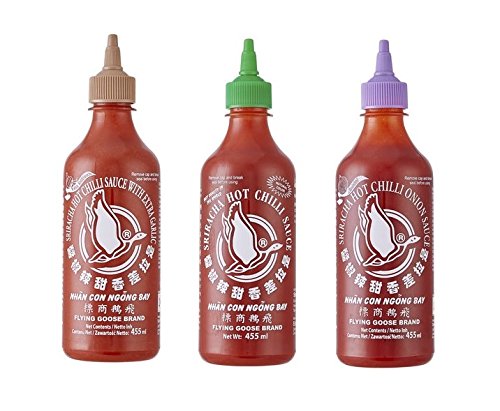3er Set Sriracha Hot Chili Sauce versch. Sorten 3 x 455ml Chilli Soße 3 Pamai Pai® von Pamai Pai