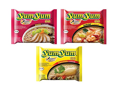 30 x 60g YumYum Instant Nudelsuppen Ente - Shrimp - Huhn Yum Yum Chicken Shrimps Duck Mix von Yum Yum