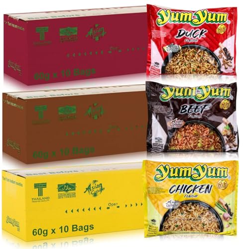 30 x 60g YumYum Instant Nudelsuppen Ente - Rind - Huhn Yum Yum Chicken Beef Duck von Yum Yum