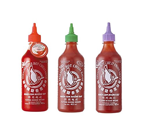 3er Set Sriracha Hot Chili Sauce versch. Sorten 3 x 455ml Chilli Soße 1 Pamai Pai® von Pamai Pai