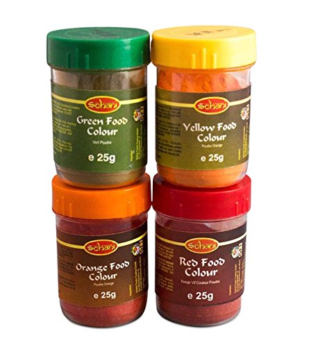 4 x 25g SET Lebensmittelfarbe Pamai Pai® ROT GRÜN GELB ORANGE Pulver Lebensmittel Farbe von Pamai Pai