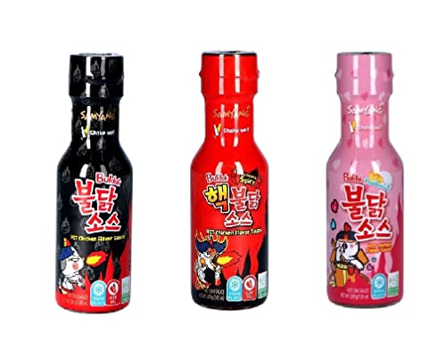 Buldak Sauce Pamai Pai® Dreierset: 3 x 200g Korea Samyang SCHWARZ ROT ROSA Chicken Soße 3 von Pamai Pai