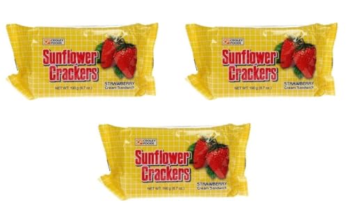 Erdbeer Creme Sandwich Pamai Pai® Dreierpack: 3 x 190g Sunflower Erdbeercracker Snack süß von Pamai Pai