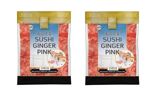 Ingwer für Sushi PINK Pamai Pai® Doppelpack: 2 x 240g Sushi Ginger Golden Turtle ROSA von Pamai Pai