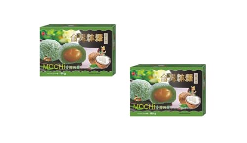 Mochi Kokosnuss Pandan Pamai Pai® Doppelpack: 2 x 180g Reiskuchen 12 Mochis Kokos Coconut von Pamai Pai