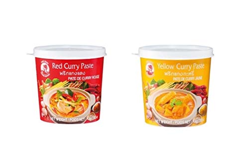 Pamai Pai® 2 x 1kg Cock Curry Paste - Gelb und Rot - Thai rote gelbe Paste von Pamai Pai