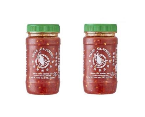 Pamai Pai® Doppelpack: 2 x 245g Sambal Oelek + extra Knoblauch rote Chili Paste scharf Hot von Pamai Pai